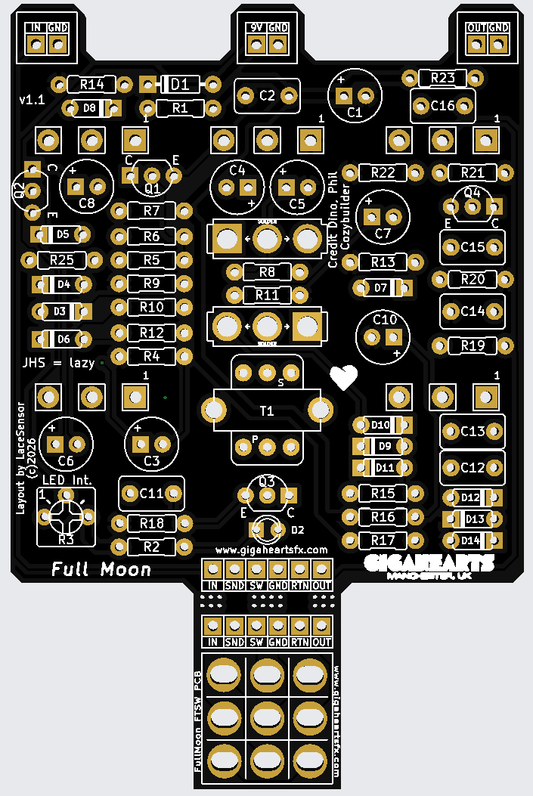 Full Moon  PCB Project - G.S. Wyllie Moon Rock / JHS Coyote